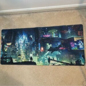 Large Cyberpunk City Landscape 35.5”x16” Gaming Mouse Pad Non-Slip Rubber